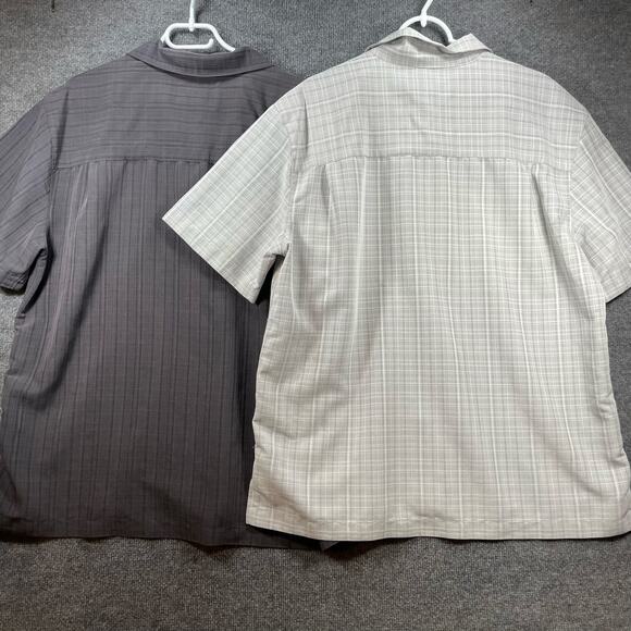 Island Shores Button Up Shirt Lot Of 2 Men's XL Gray Cork Button Casual Beach - Picture 9 of 10
